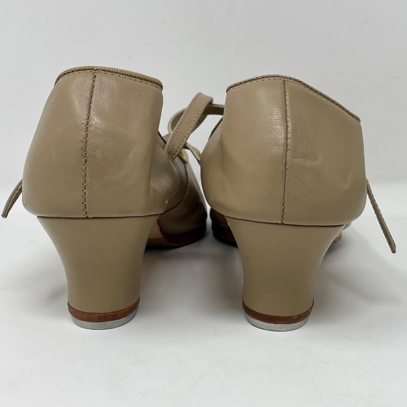 Capezio Beige Leather Mary Jane Tap Shoes - Picture 4 of 16